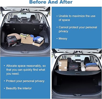 ECCPP Cargo Cover 2020-2024 Fit for Cadillac XT6 Flexible SUV Rear Trunk Cover Shade Luggage Tonneau Security Cover