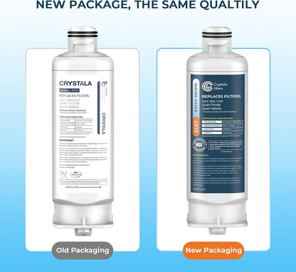 Crystala Filters Replacement for DA97-17376B Refrigerator Water Filter, Compatible with Samsung HAF-QIN, HAF-QIN/EXP, BRF365200AP/AA, DA97-08006C, RF23M8070SG, RF23M8070SR (1 Pack)