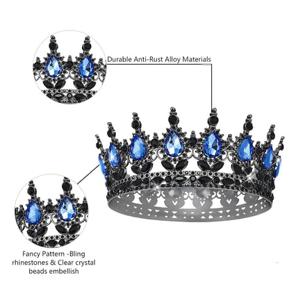 YOUlDIANZI Queen Crown Rhinestone Wedding Crowns and Tiaras for Women Costume Party Hair Accessories Princess Birthday Crown Crystal Bridal Crowns