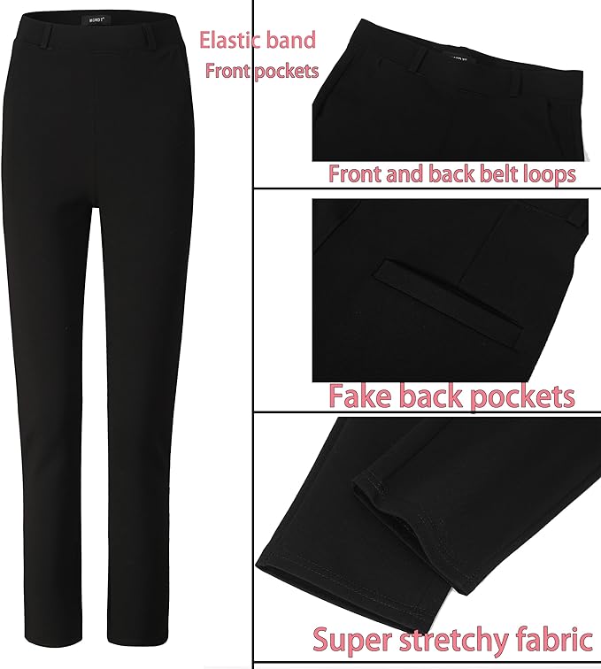 MGWDT Pants for Women's Dress Stretchy Blazer Business Pull On Work Pants