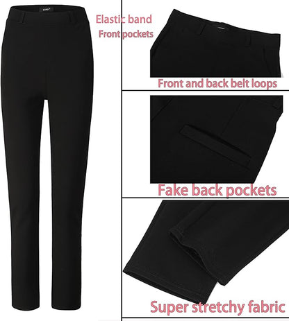 MGWDT Pants for Women's Dress Stretchy Blazer Business Pull On Work Pants