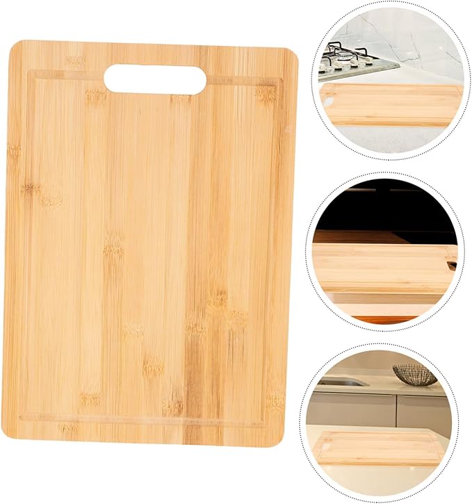 VOSAREA Bamboo Cutting Board Large Chopping Board Trays Japanese Style 36x26x1.4cm