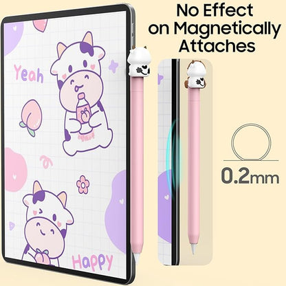 NIUTRENDZ Cute Cow Silicone Case for Apple Pencil USB-C Case Ultra Thin Protective Cover Anti-Slip Sleeve Apple Pencil (USB-C) Accessories (Pink, Apple Pencil (USB-C))