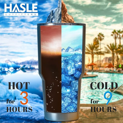 HASLE OUTFITTERS 30oz Stainless Steel Tumbler, Double Wall Vacuum Insulated Travel Mug Tumbler, Durable Insulated Coffee Mug, Gift Box Set (Navy, 1)