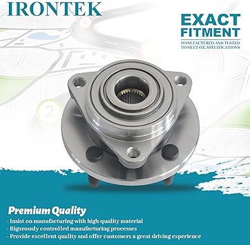 IRONTEK 513205 Front Left  Right Wheel Hub  Bearing Assembly (4Lug NonABS) fits 05-10 Chevy Cobalt, 03-07 Saturn Ion, 07-10 Pontiac G5, 05-06 Pontiac Pursuit 1PCS