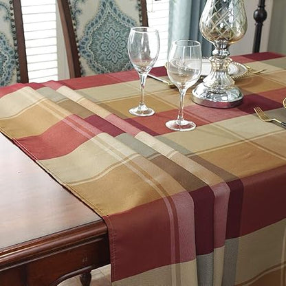 Rectangle Tablecloth 52 x 70 Inch Checkered Table Cloths Spillproof Anti-Shrink Soft and Wrinkle Resistant Decorative Fabric Table Cover for Kitchen Dinning Tabletop Outdoor(RectangleOblong,Red)