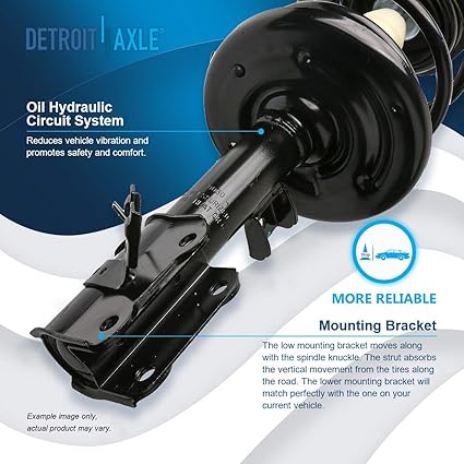 Detroit Axle - 2 Front Struts for 2007-2013 Nissan Altima Complete Struts with Coil Spring 2008 2009 2010 2011 2012 Replacement Quick Install Ready Strut Shock Assembly