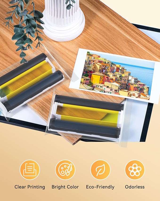 Selphy CP1300 CP1500 KP-108IN Color Ink Cassette Compatible with Canon Selphy CP1200 CP1000 CP910 CP900 CP760 CP740 CP Wireless Compact Photo Printer 4 x 6 inch (KP108 Ink only, No Paper), 2-Pack