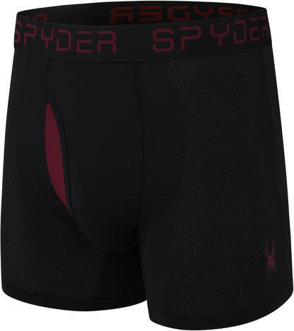 Spyder Mens Boxer Briefs Performance Nylon Mesh Sports Underwear With Fly Front ( box Damaged )
