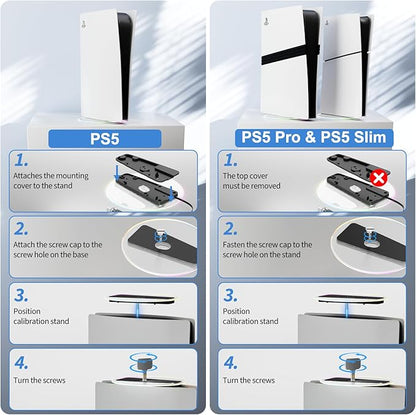 RGB Vertical Stand for PS5 Slim and PlayStation 5 Pro Vertical Stand for PS5 Console