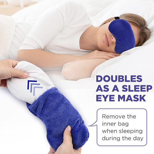 LotFancy Heated Eye Mask for Dry Eyes, Microwavable, Lavender Eye Compress Moist Heat, Cooling Eye Mask for Sleeping, Hot Cold Therapy for Stye, Puffy