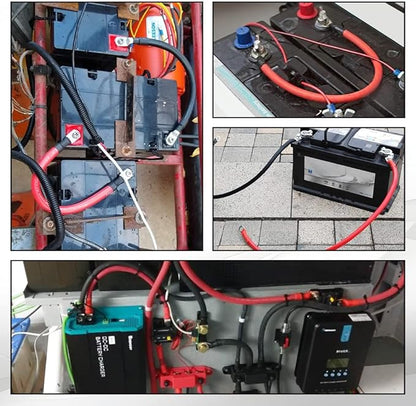 6 AWG Battery Cable 1FT 6 Gauge Pure Copper Battery Inverter Cables with 516 in Lugs Both Ends Power Inverter Wire Set for Automotive Solar Power Inverter Marine Boat RV Car Motorcycle (1FT)