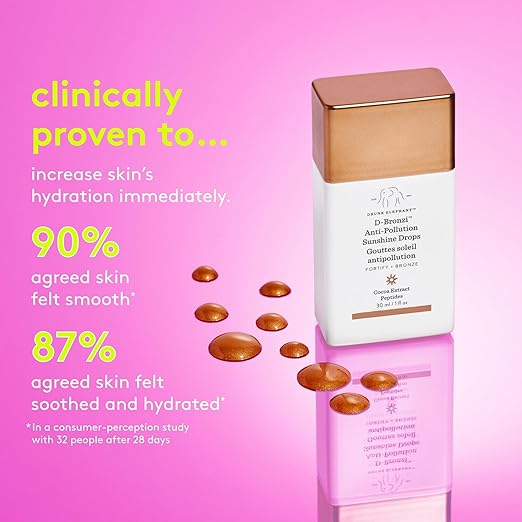 Drunk Elephant D-Bronzi Sunshine Drops - 30 ml1 fl oz - Bronzing Color Serum Drops - Clean Clinical Skincare - Cruelty-Free - Dermatologist-Tested - Free of Essential Oils, Silicones, and Fragrance