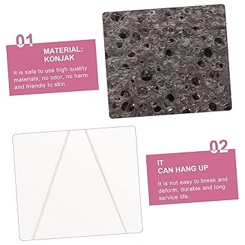 Face Sponge Pad Women's Facial Cleaning Sponge Makeup Remover Exfoliating Black Reusable Large Size