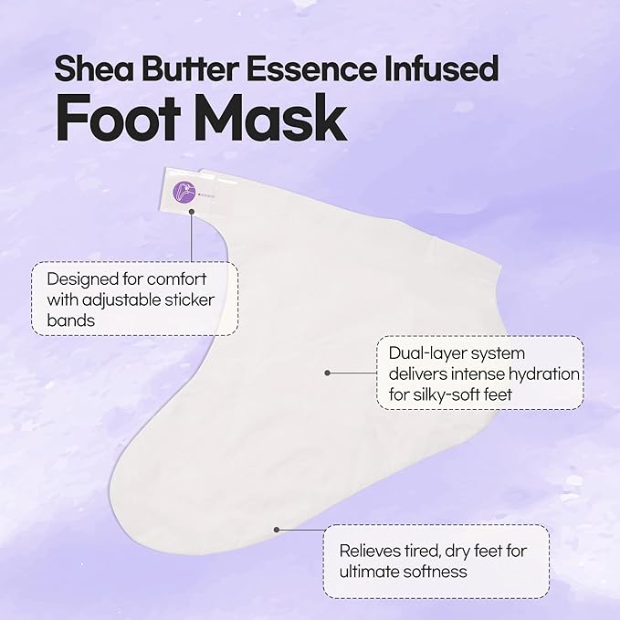 Epielle Relaxing Foot Masks, 6 Pairs Deep Moisturizing Socks for Dry Feet & Cracked Heels, Soften Skin with Melatonin & Lavender Extract, Korean Skin Care, Foot Spa Gifts for Women