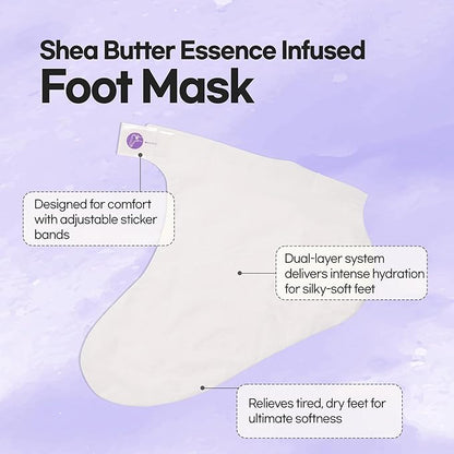 Epielle Relaxing Foot Masks, 6 Pairs Deep Moisturizing Socks for Dry Feet & Cracked Heels, Soften Skin with Melatonin & Lavender Extract, Korean Skin Care, Foot Spa Gifts for Women