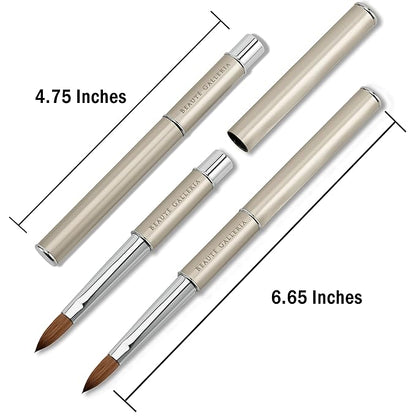 Beaute Galleria 1 Piece Kolinsky Sable Round Acrylic Nail Art Brush (CRIMPED), for Manicure Detail Painting, Acrylic Application, Acrylic Powder, Nail Extension, Nail Carving, Nail Art Pen (Size: 8)