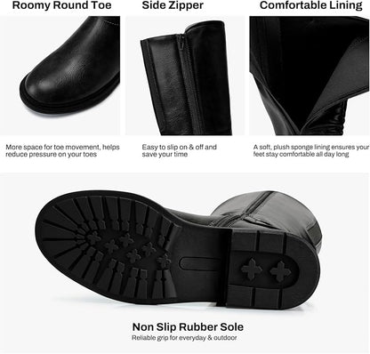 SHIBEVER Women's Knee High Boots: Comfortable Low Heel Round Toe Tall Boots | Soft Leather, Easy Side Zipper, Wide Calf, Fall Winter Dressy Comfort Shoes, Daily Walking for All-Day, Size 6-11 https://a.co/d/0c3Rxm60