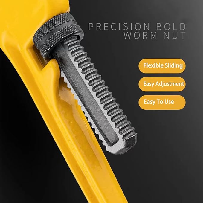 10" Pipe Wrench,Resistant to Loosening,Easy to Adjust,Anti-Slip Handle.