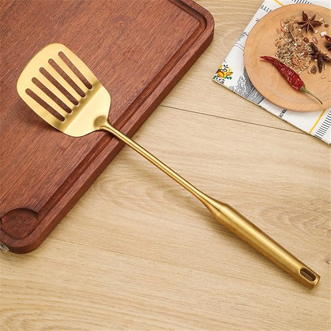 1 Piece, 201 Stainless Steel, Kitchen Cooking Tools, Stir, Golden Gift, Suitable for Flip, Omelette, Baking S Frying Fish Stir Fry and so on.