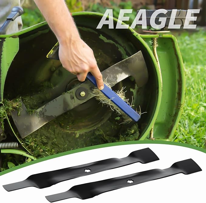 Mower Mulching Blade 42 inch Deck for GX22151 John Deere GY20850 AM137333 AM137328 AM141033, X300 and Z225 LA120 LA125 LA135 X105 X110 X120, 2 Pack