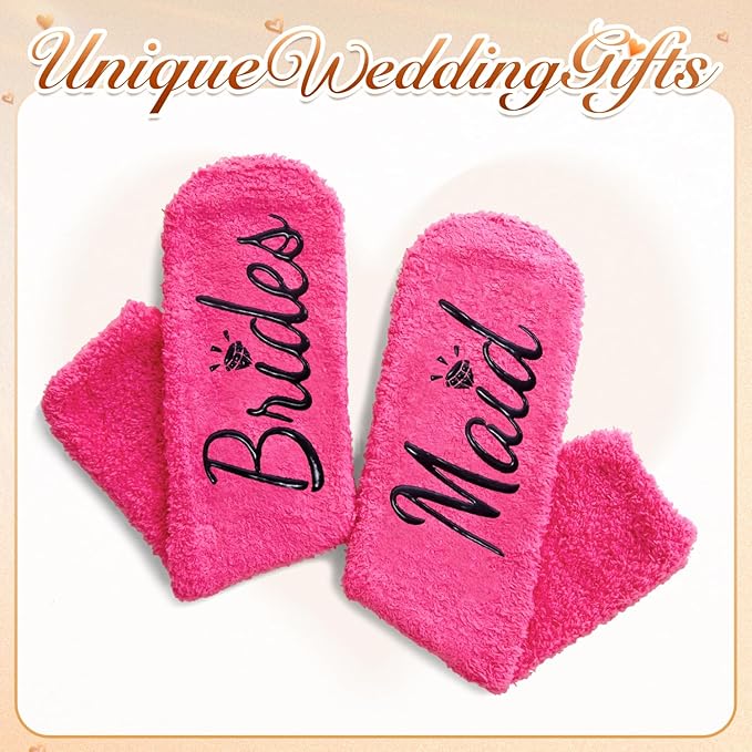 HAPPYPOP Bridesmaid & Maid of Honor Gifts - Wedding Socks for Bride Tribe