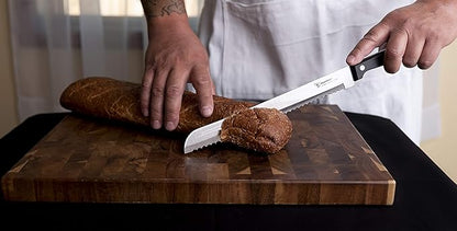 10 inch Bread Knife Serrated Knife Wave Edge Black