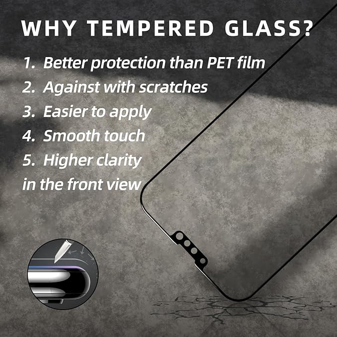 EGKimBa Privacy Screen Protector: Compatible with iPhone 16e, 14, 13 and 13 Pro 6.1 inch, blue light tempered glass, colorful, galvanized, anti-spy, anti-blue light
