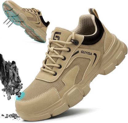 Steel Toe Shoes for Men Lightweight Puncture Resistant Safety Footwear Work Shoes Men Safety Work Shoe Comfortable for Construction Warehouse Jobs