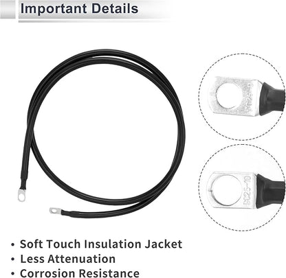 1 Pc Universal Battery Inverter Cable 38" Lug 516" Lug 4.5FT Battery Cable 4 AWG Gauge Black Tinned Copper