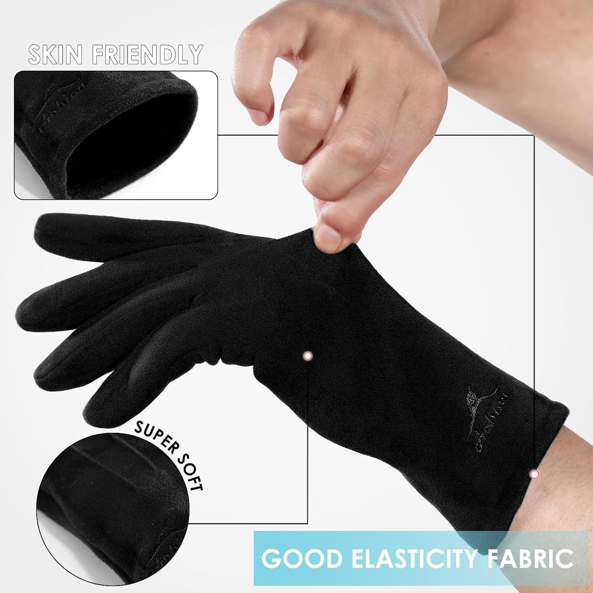 Achiou Women Winter Touchscreen Gloves Soft Comfortable Thermal Elastic Stretch Texting Glove for Traveling, Cycling, Running