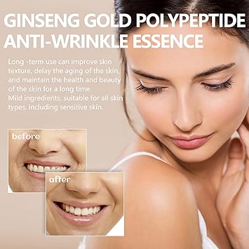 Ginseng Polypeptide Anti-Ageing Face Serum, Ginseng Extract Rejuvenating Face Serum for Women  Men - 3.4 Fl Oz (100ml)