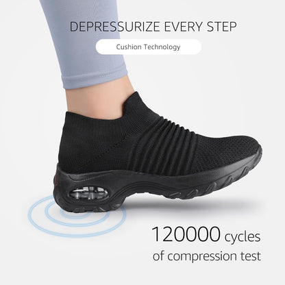 Walking Shoes Women Slip on Sneakers Non Slip Work Arch Support Tennis Plantar Fasciitis Orthopedic Breathable Mesh Comfortable Ladies Nursin