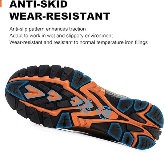 Steel Toe Sneakers Comfortable Safety Shoes for Men Steel Toe Shoes for Women Slip On Construction Work Shoes