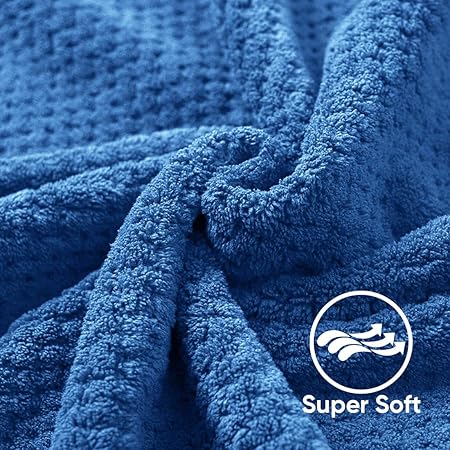 HOMEXCEL Bath Towel Set Pack of 2, 30 x 60 Inches Large Microfiber Bath Towels, Soft, Absorbent, and Quick Dry Towels for Bathroom, Pool, Beach, Swim, and Yoga, Large Bathroom Towels, Blue