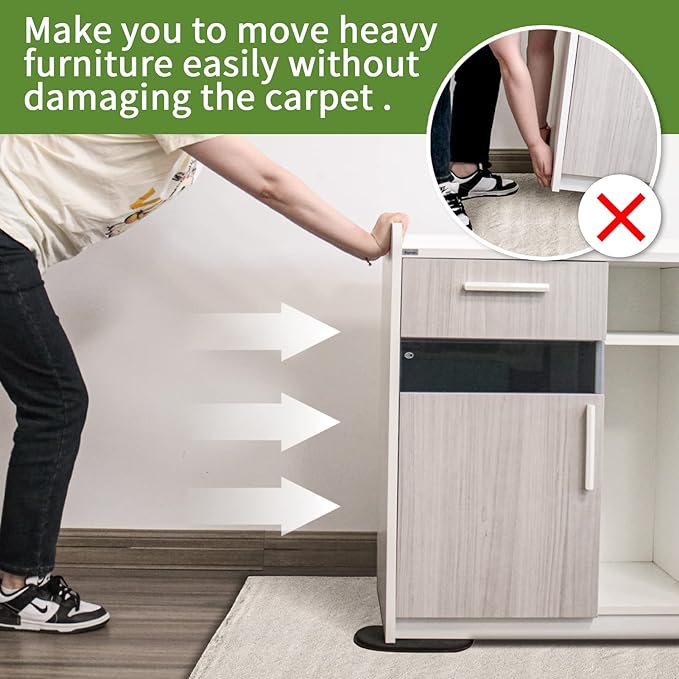 Furniture Sliders for Carpet 4 PCS - 9 12 inch Furniture Moving Slider Chair Legs Floors Protectors Move Your Furniture Easy  Safely (for Carpet) Brown