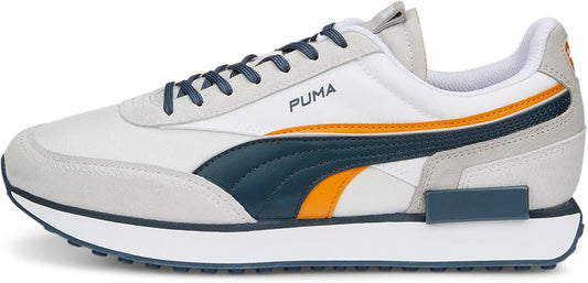 PUMA Men's Future Rider Sneaker, Double White-Feather Gray, 11.5