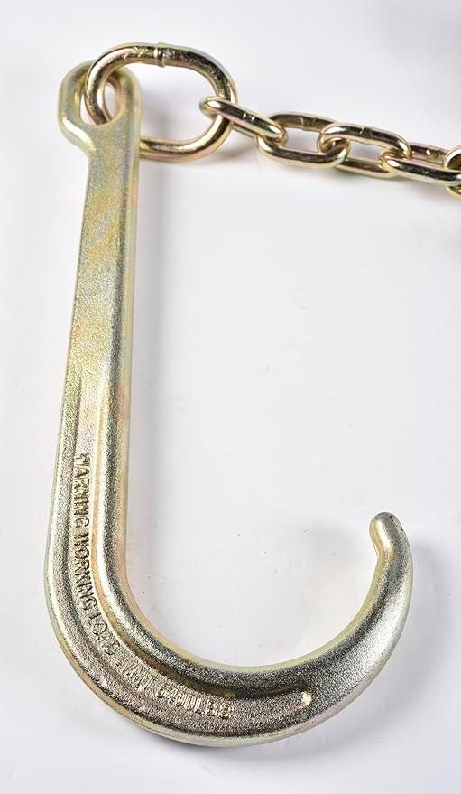 Hi-Gear Long Shank J Hook Tow Chain 516" x 10' w RTJ Cluster  Grab Hook 5400 lbs WLL