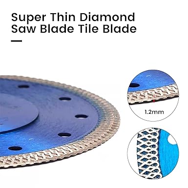 Diamond Tile Blade,1.2mm Super Thin Diamond Porcelain Saw Blade Cutting Disc Wheel Diamond Porcelain Cutting Blade for Cutting Porcelain Tiles Marbles (Blue 115 * 22.23mm)