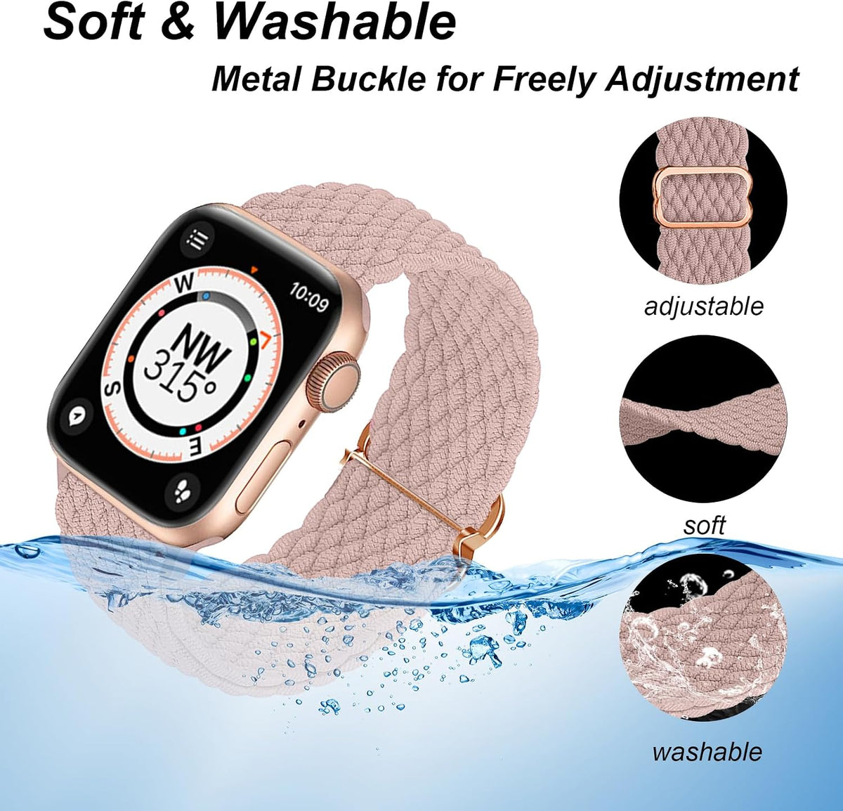 DOBSTFY Stretchy Braided Band for Apple Watch