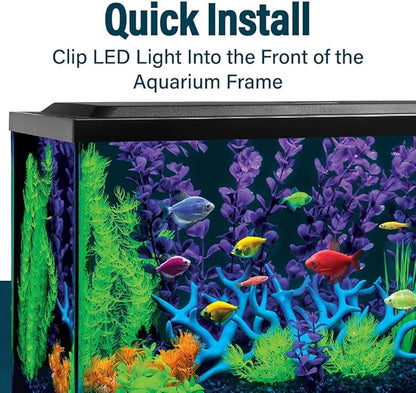 GloFish 10 Inch LED Light Bar, 2 Units, White & Blue Aquarium Lights, Tank Sizes up to 75 Gallons