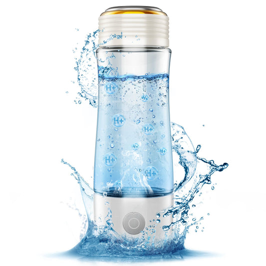 Hydrogen Water Bottle, Up to 2300ppb Molecular Hydrogen Water Machine with Advanced SPE/PEM Technology, 15oz Hydorgen Water Bottle Generator, Suitable for Office Home Gym and Outdoor,CA-303E