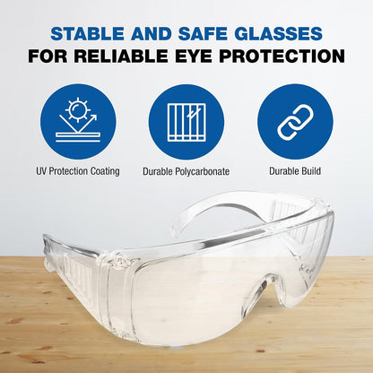 RUGGED BLUE Visitor Safety Glasses For Men & Women | Ansi Z87 Certified Safety Glasses For Shooting Range | Anti-Scratch