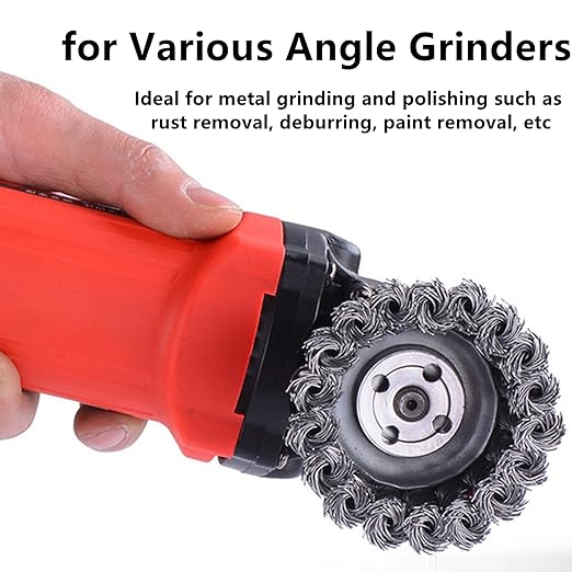 3 Inch Wire Brush for Angle Grinder - 58 Inch-11 Threaded Arbor Carbon Steel Twisted Knotted Wire Cup Brush for Heavy Cleaning Rust, Stripping and Abrasive