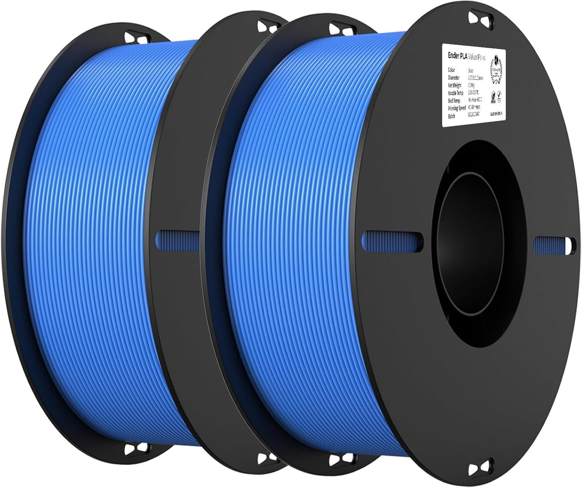 PLA Filament 1.75mm PLA 3D Printer Filament, 2kg Cardboard Spool (4.4lbs), Dimensional Accuracy +/- 0.02mm, Fit Most FDM Printer (Blue 2-Pack)