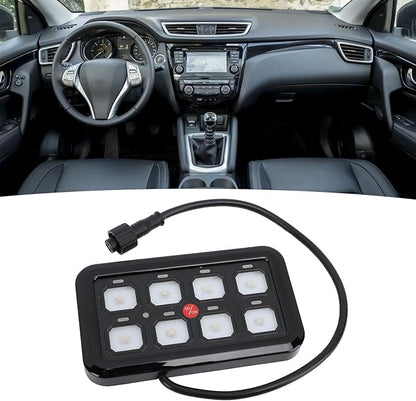 8 Gang Switch Panel Control, Waterproof High Power Light Switch System, Ideal for off road vehicles, ATVs, UTVs, SUVs, cars, trucks, boats