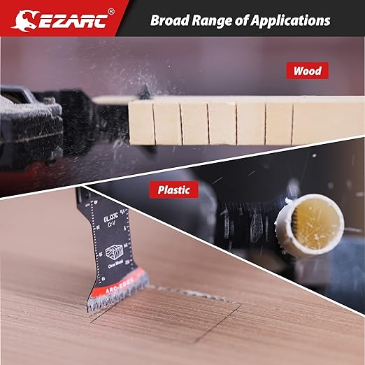 EZARC Japanese Tooth Oscillating Saw Blade, 5 PCS Arc Edge Oscillating Multitool Blades Clean Cut for Wood, Plastic