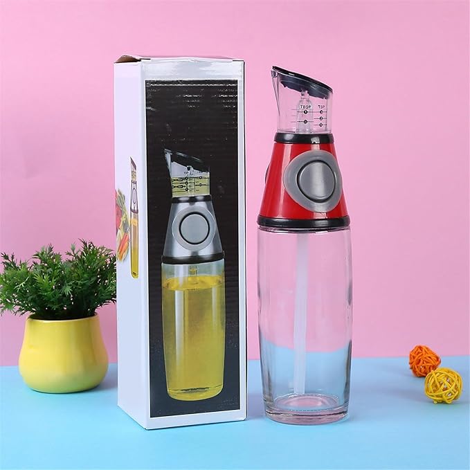 BILIKEYU Oil Dispenser Glass Bottles Olive Oil Dispenser Bottle For Kitchen Olive Oil Vinegar And Container Easy Pump Kitchen Tools For Cooking Home Decor (Grey, One Size)