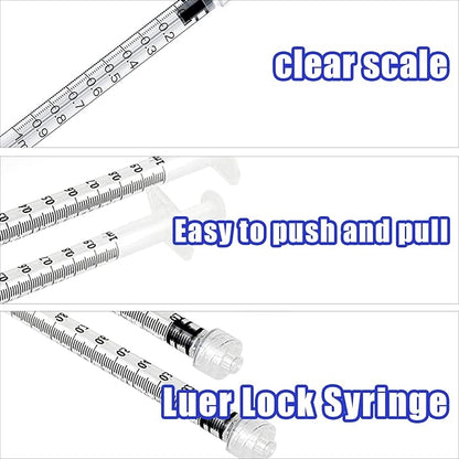 12 Pack 3ml Plastic Luer Lock Syringe, Measuring Syringe Individually Sealed for Scientific Labs, Measuring Liquids, Feeding Pets, Oil or Glue Applicator (3ml, 12)