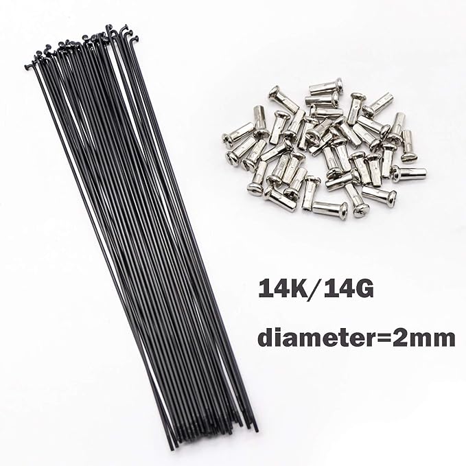 SENQI Bicycle SteelStainless Steel Spokes 80mm-297mm with Copper Cap 36pcs